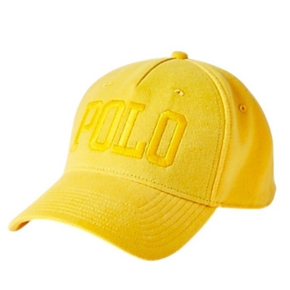 Polo Ralph Lauren Yellow Snapback Hat Tonal Embroidered Logo Adjustable Cap New